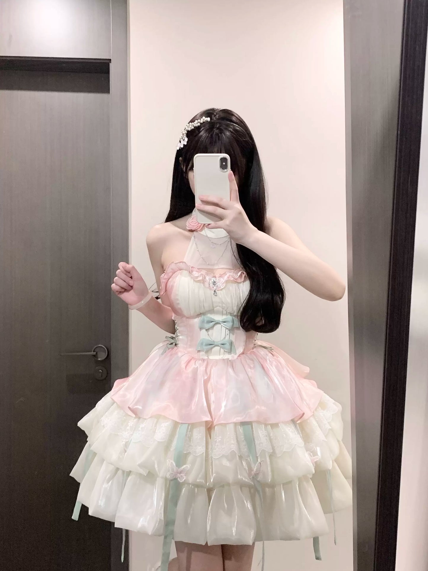 Platycodon House - Love Goddess - Elegant Lolita Dress Halter Puff Princess JSK Dress