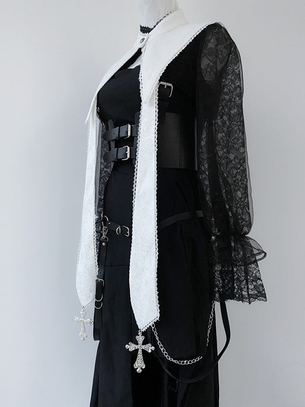 Your Highness - Nun Lolita Gothic OP Dress Full Set
