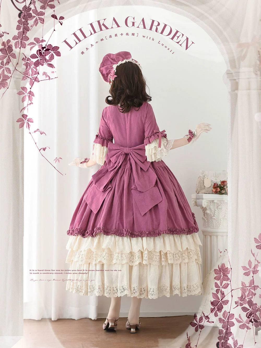 Miss Point - Lilyka Garden - Classic Lolita OP Dress Set Elegant Floral Wall Princess Sleeve