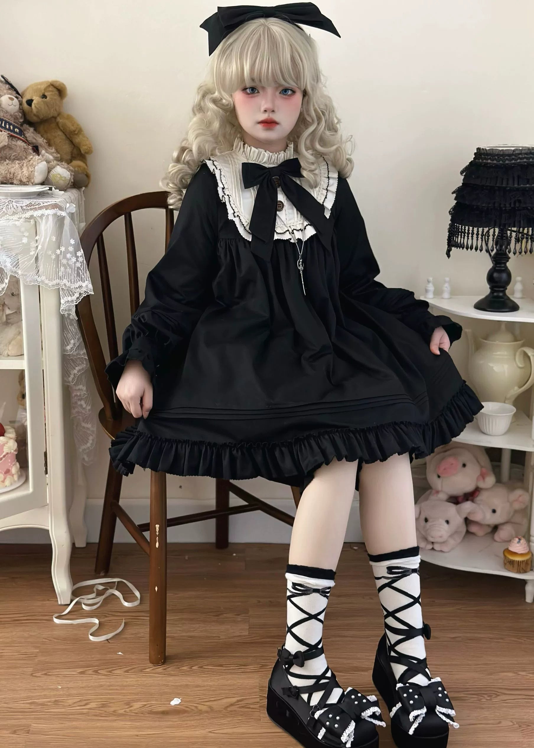 Uncle's Workshop - Lullaby - Cotton Lolita OP Dress Kawaii Lolita Bloomers