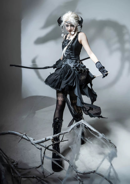 Wuyuzhe - Dragoon Knight 3.0 Version - Western Fantasy Style Lolita Irregular Skirt Set Lolita Vest