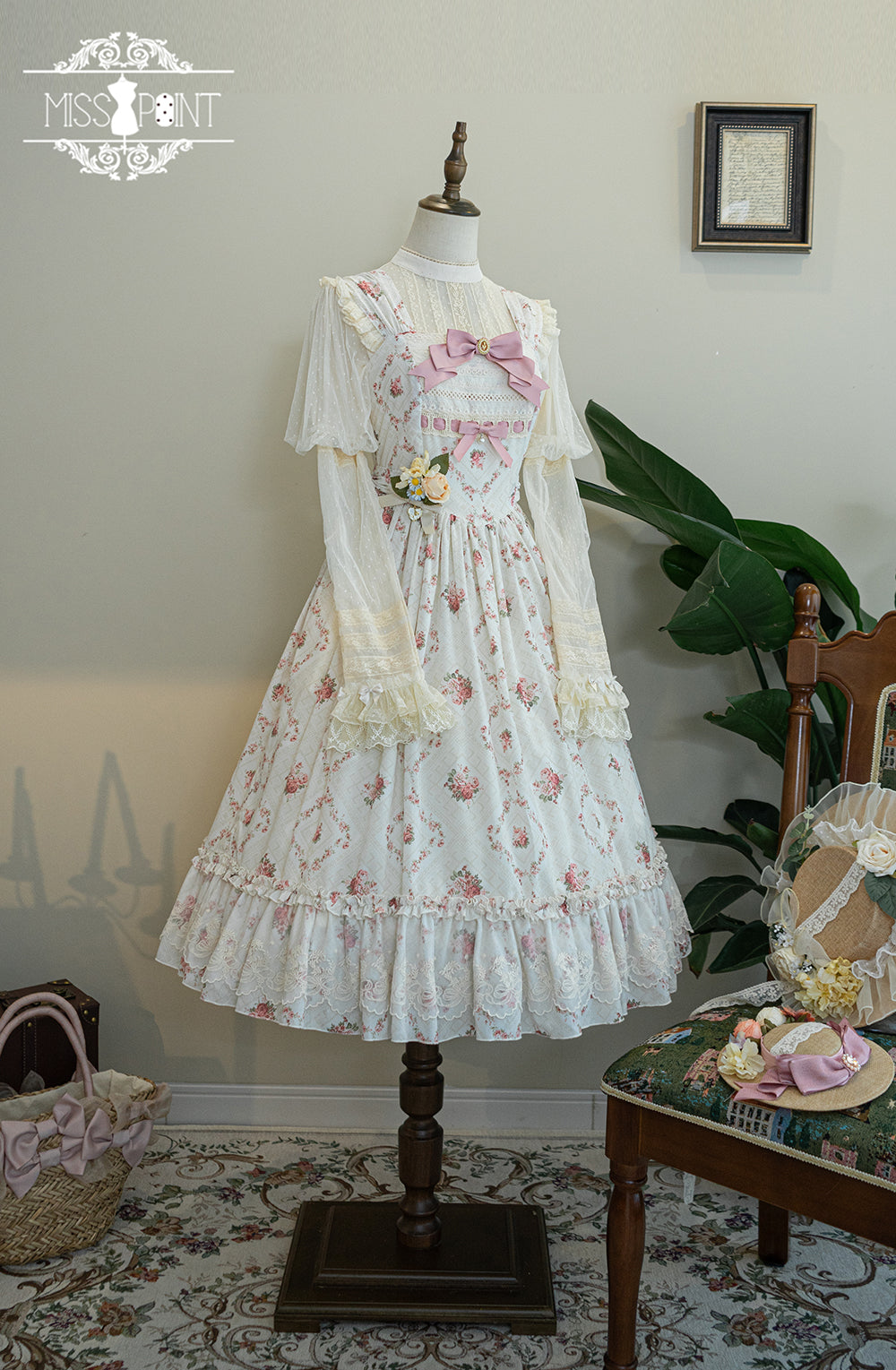 Miss Point - Customized Wood Rose 2.0 Elegant Vintage Jumper Dress