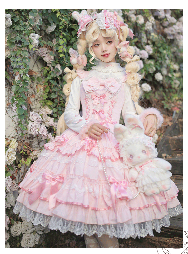 ZhiJinYuan - Love Notebook - Old School Lolita JSK Vintage Doll Tiered Dress