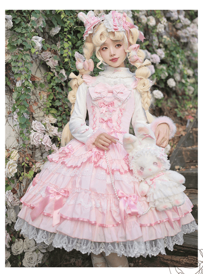 ZhiJinYuan - Love Notebook - Old School Lolita JSK Vintage Doll Tiered Dress