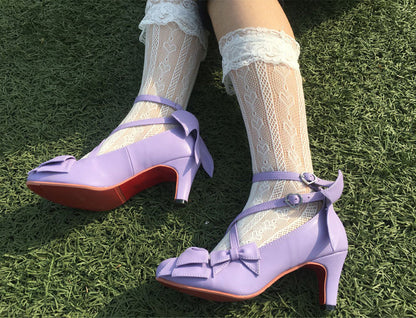 Sosic - Wind Tide Rumors - Cross-Strap Sweet Lolita Handmade Shoes