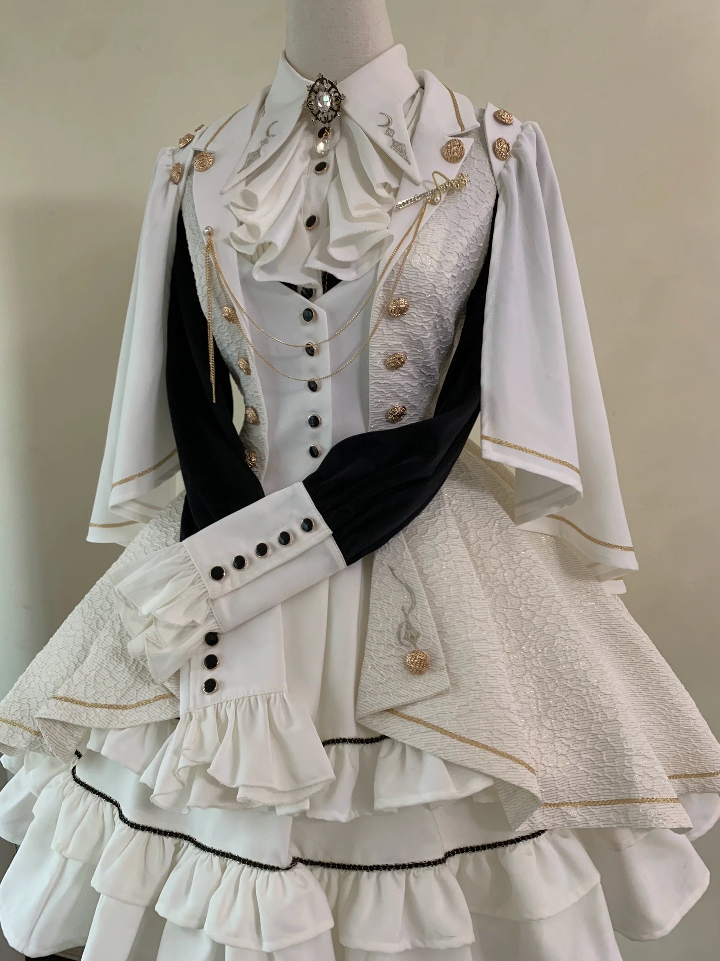 SilentMars - Law of the Fallen Moon - Retro Lolita Vest Coat Suit Knight Style Skirt