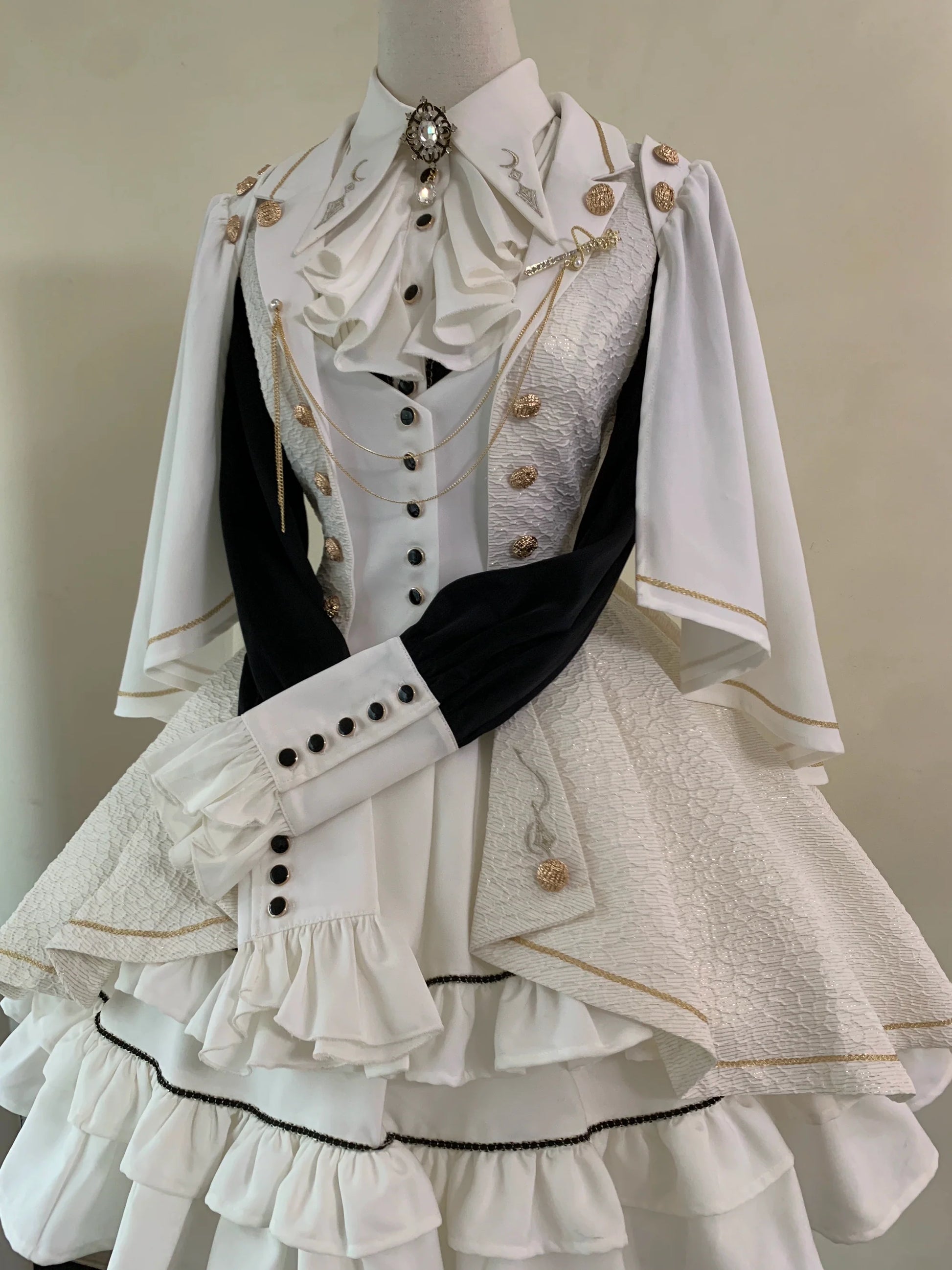 SilentMars - Law of the Fallen Moon - Retro Lolita Vest Coat Suit Knight Style Skirt