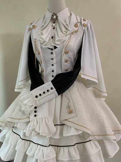 SilentMars - Law of the Fallen Moon - Retro Lolita Vest Coat Suit Knight Style Skirt