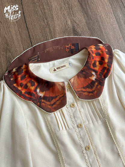 Miss Point - German Bookshelf - Classic Lolita Blouse, Butterfly-Shaped Collar