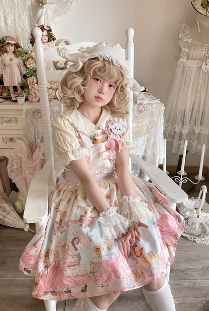 MeowMeow - Sheep Pattern Waltz Princess Lolita JSK Salopette