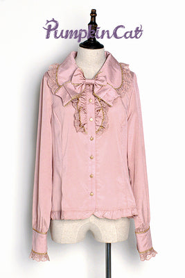 Pumpkin Cat - Gold Trim Long Sleeve Lolita Blouse