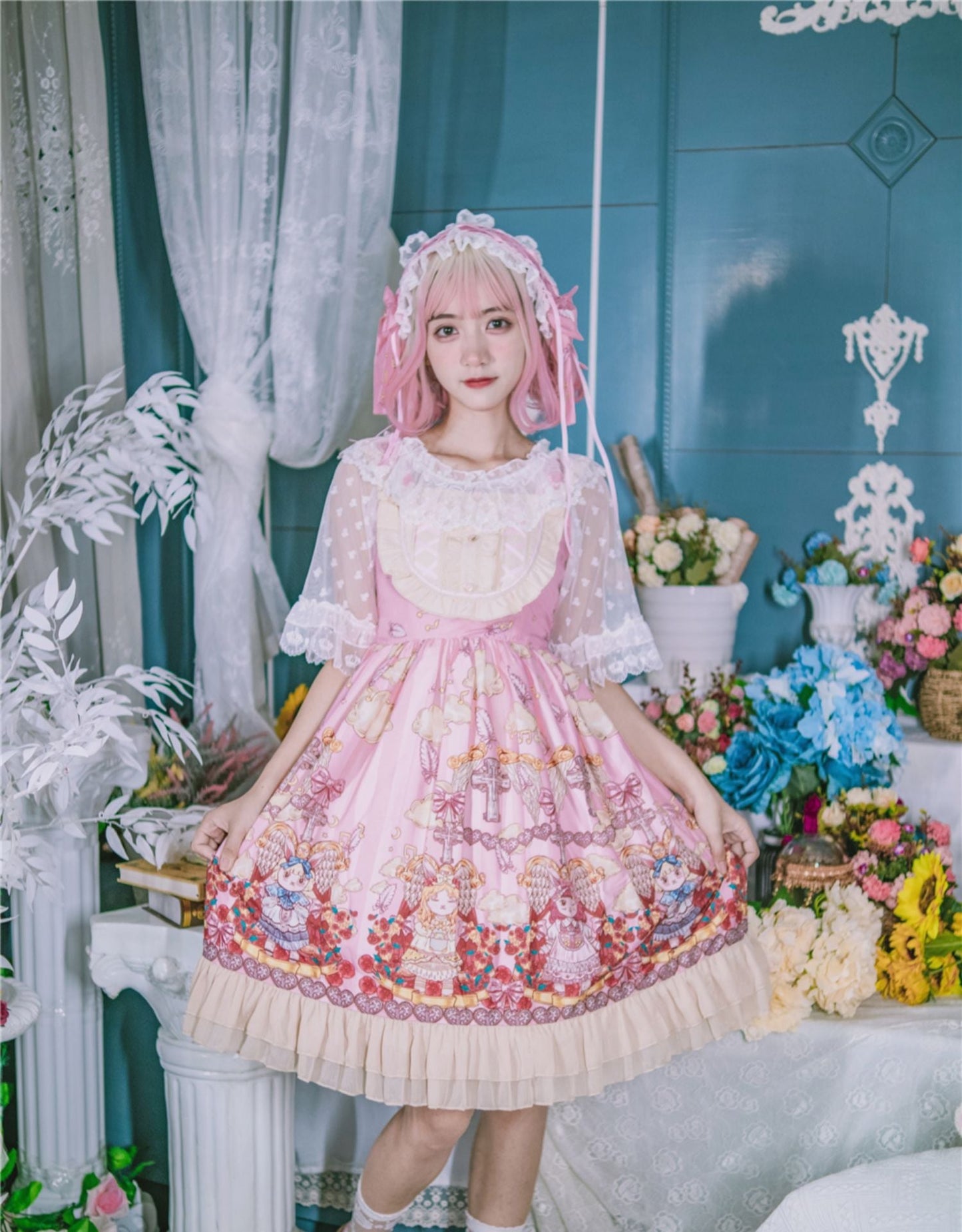 Niu Niu - Plus Size Lolita Shirt Lace Mesh Blouse