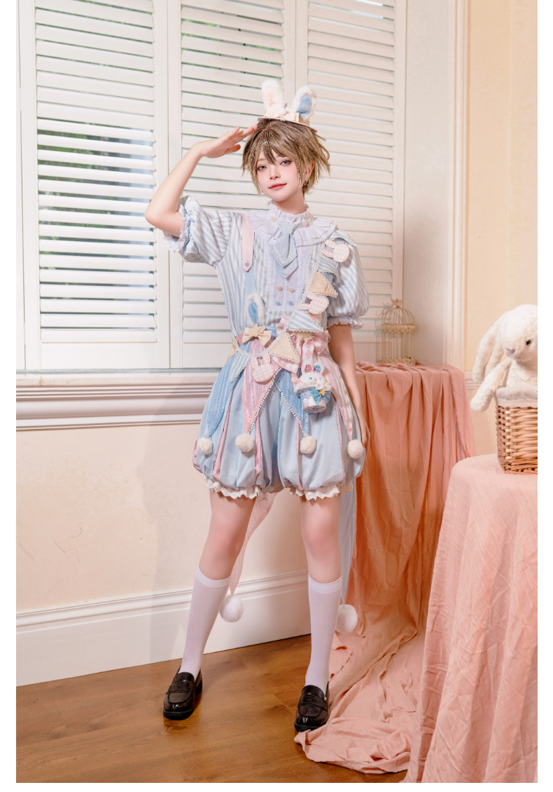 Forest Fluorescent Carps - Ouji Lolita Suit Circus Prince Shorts and OP Dress