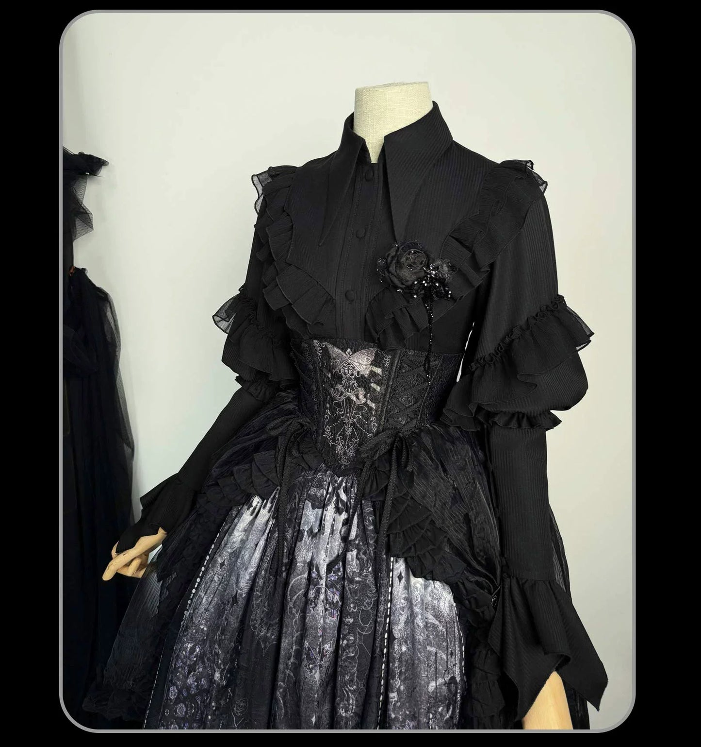 Susin Lolita - Bone-Eroded Butterfly - Gothic Lolita JSK & SK Set