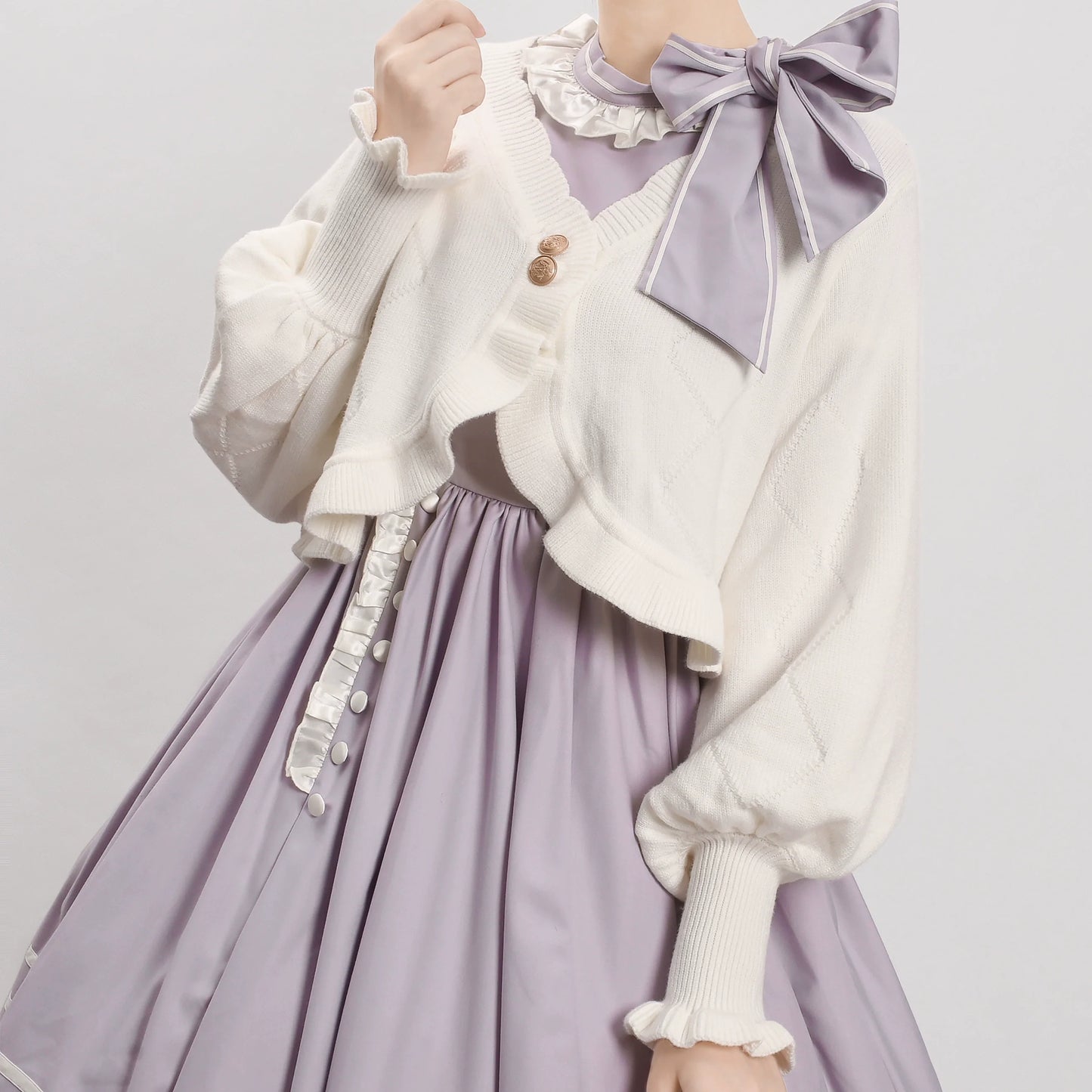 MIST - Cookie - Vintage Lolita Cardigan Short Sweater Multicolors