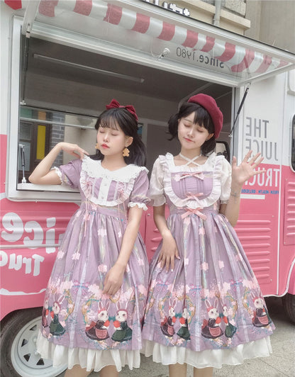 Niu Niu - Picnic Bunny Girl - Plus Size Lolita JSK Short Sleeve OP Dress