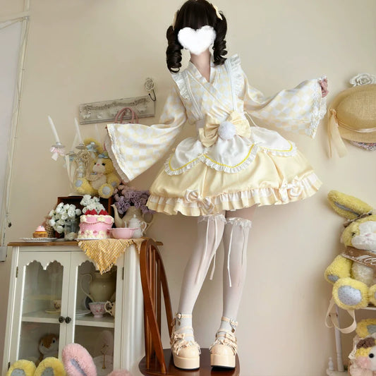 Hanguliang - Kawaii Lolita OP Dress Maid Lolita Summer Dress