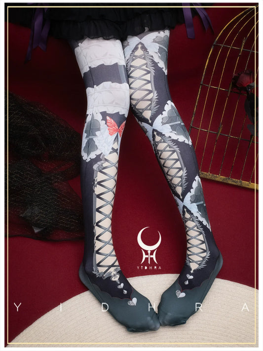 Yidhra - Gothic Lolita Pantyhose With Cute Prints