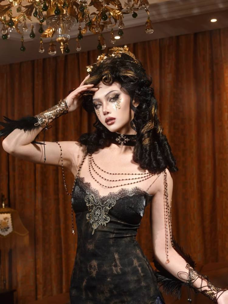 Slim fit sexy suspender dress【s0000009550】