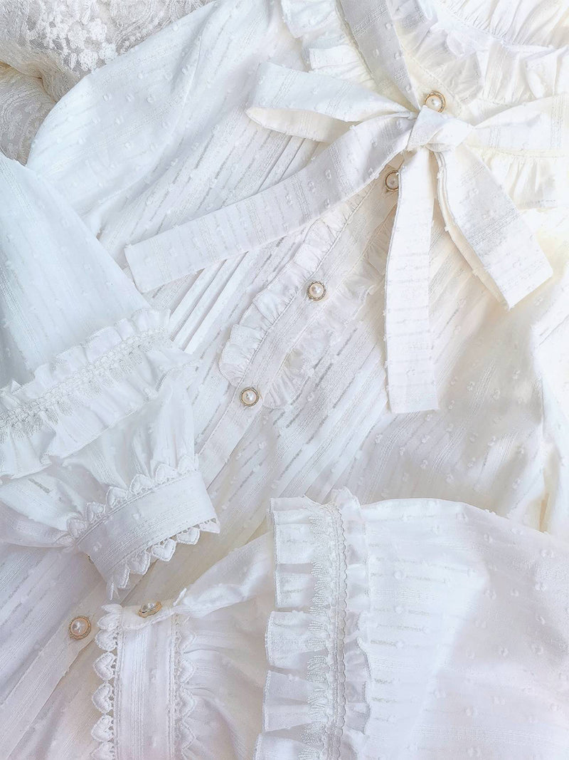 Yilia - Sweet Lolita Long Sleeve Cotton Blouse