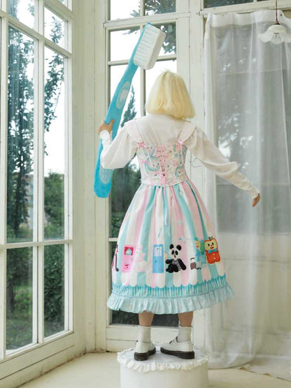 Hand-drawn printed skirt【s0000010071】