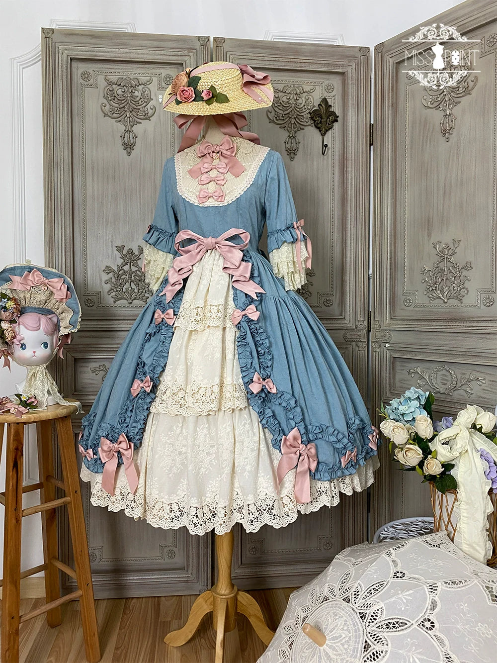 Miss Point - Lilyka Garden - Classic Lolita OP Dress Set Elegant Floral Wall Princess Sleeve