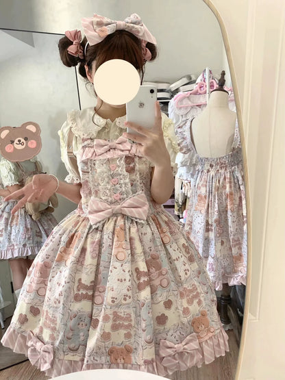 Akiyama Future Studio - Kawaii Little Bear Lolita Salopette Daily Lolita JSK