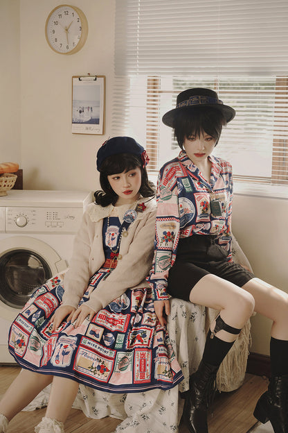 Miss Point - Strawberry Rose - Vintage American Daily Twill Print Shirt