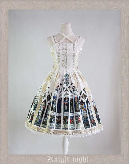 Knight Night - The Saint Priest - Vintage Lolita JSK Dress Halter Neckline