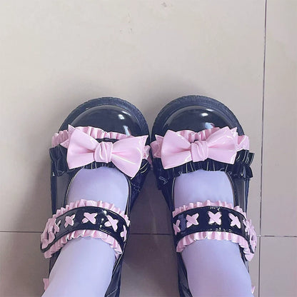 Fairy Godmother - Cute Lolita Shoes Bow Candy-Colored Lolita Flat Shoes