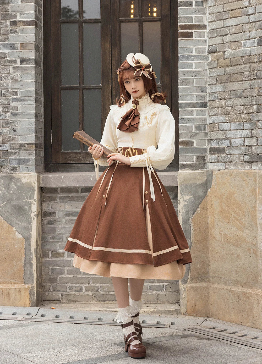 Miss Point - Golden Movement - Elegant Lolita Fishbone Skirt Customized