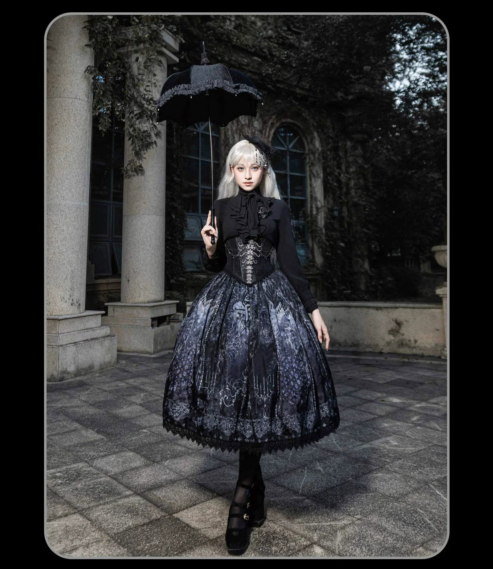 Susin Lolita - Bone-Eroded Butterfly - Gothic Lolita JSK & SK Set