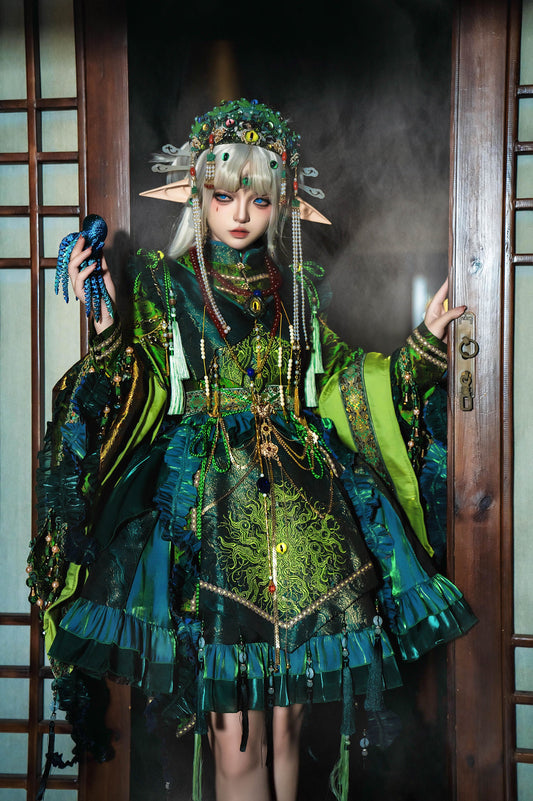 Your Highness - Baimu Ji - Gothic Lolita Dress Chinese Style OP with Terror Element