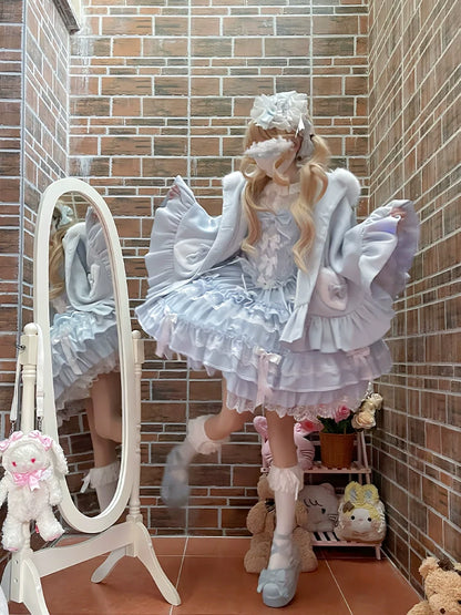 ZhiJinYuan - Winter Kawaii Lolita Cape with Bunny Ear Hood