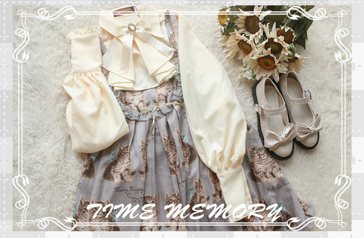 Time Memory - Elegant Lolita Slim Fit Mutton Sleeve Blouse