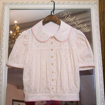 RichLolita - Starry Pudding Bear - Sweet Lolita Jumper Dress Printed OP Dress