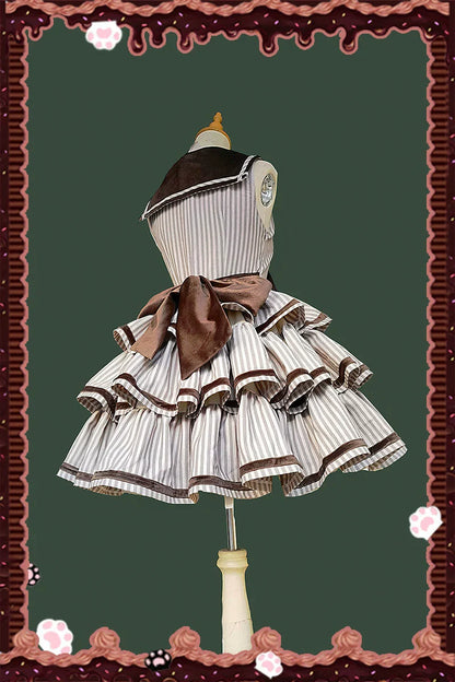 Infanta - From Afar - Vintage Striped Peppy-Style Lolita JSK & Cape