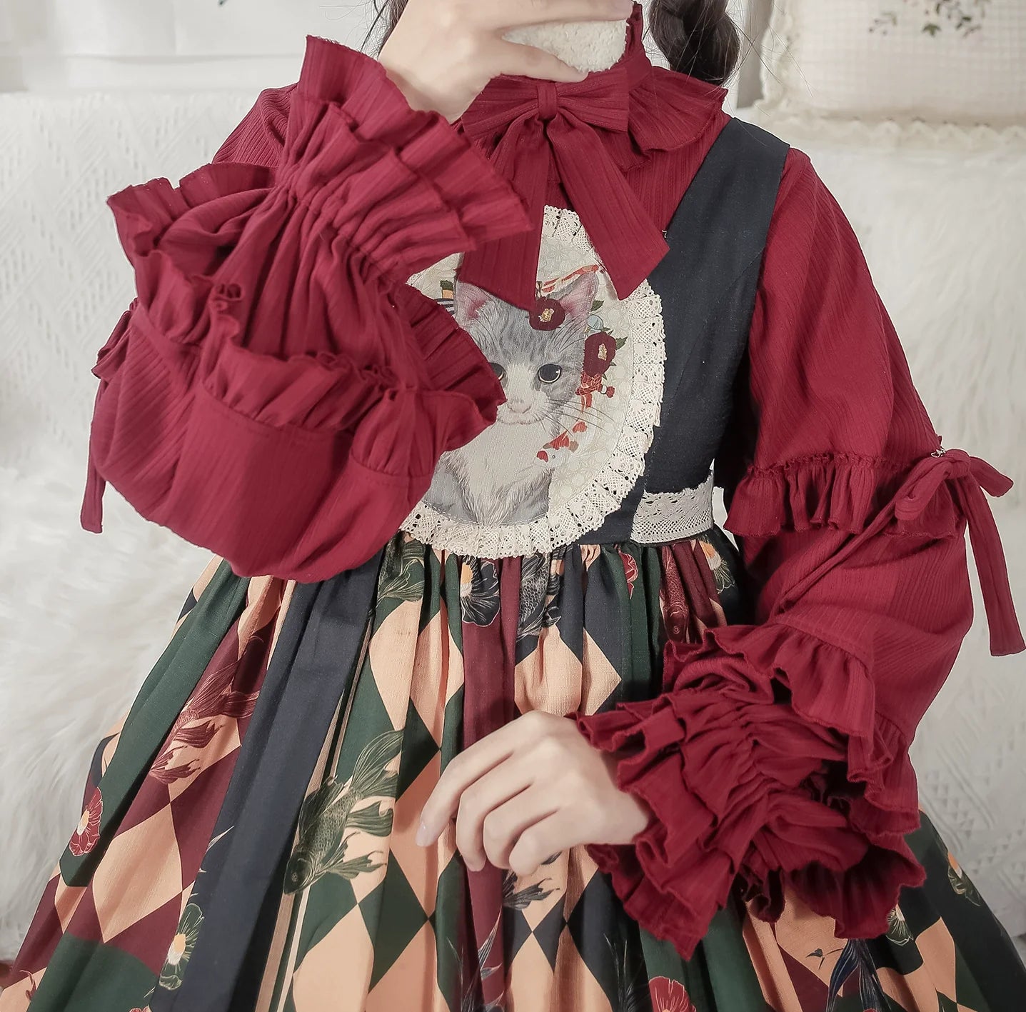 MIST - First Snow - Sweet Lolita Sweater Winter Puff Sleeve Knitting Innerwear