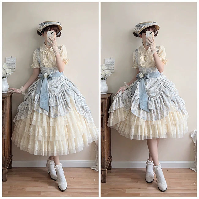 Forest Song - Star and Sea - Classic Lolita Petticoat Adjustable Tiered Ruffle Skirt