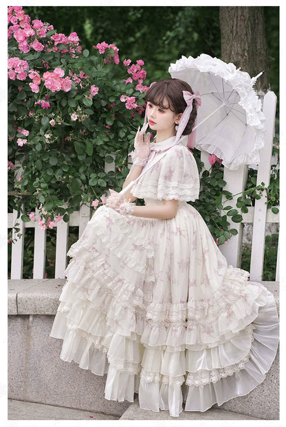 With PUJI - Nanke - Edwardian Collar Classic Lolita OP Dress Outfit
