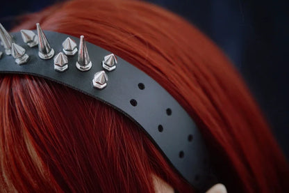 Strange Sugar - Gothic Lolita KC Faux Leather Punk Lolita Hair Accessories