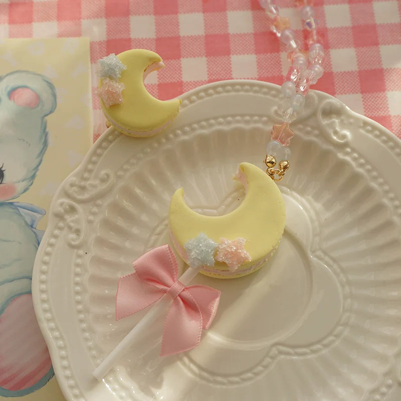Cat Tea Party - Kwaii Lolita Accessories Moon Lollipop Clay Necklace Ring