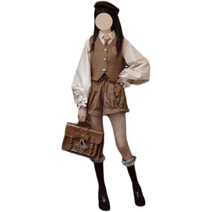 Piggy Bun - Famous Detective Goose - Ouji Lolita Shorts Set, Pockets