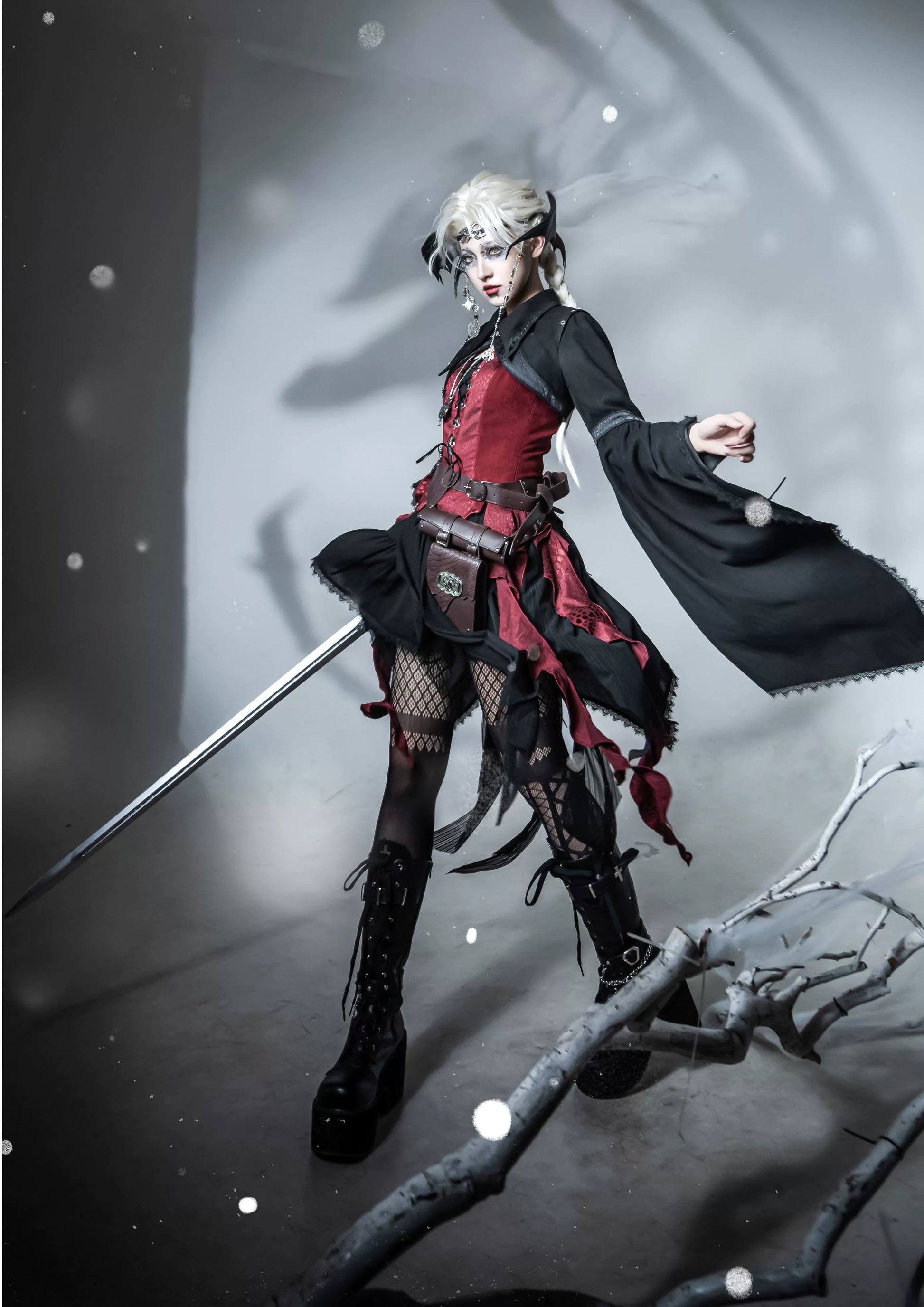 Wuyuzhe - Dragoon Knight 3.0 Version - Western Fantasy Style Lolita Irregular Skirt Set Lolita Vest