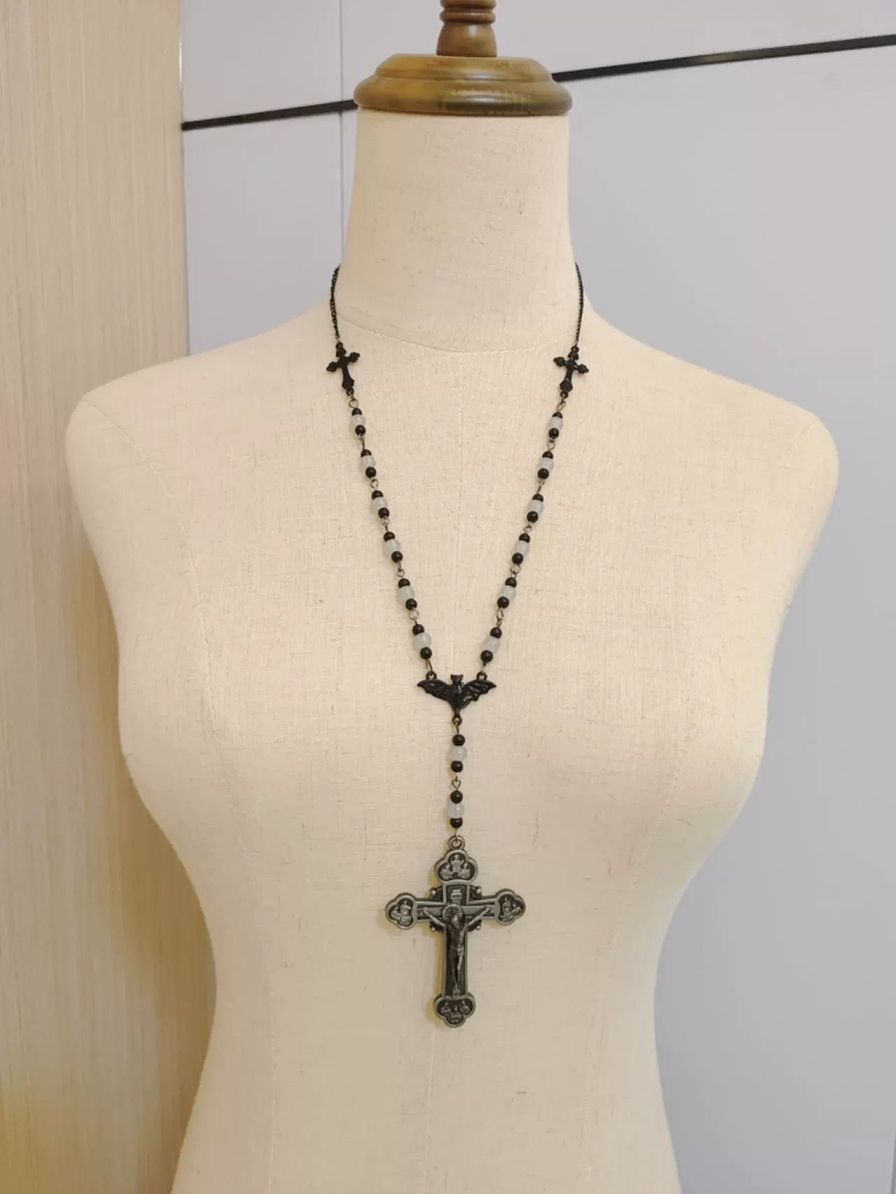 LetterfromGod - Night Watchman - Gothic Lolita OP Dress, Open-Front Hem