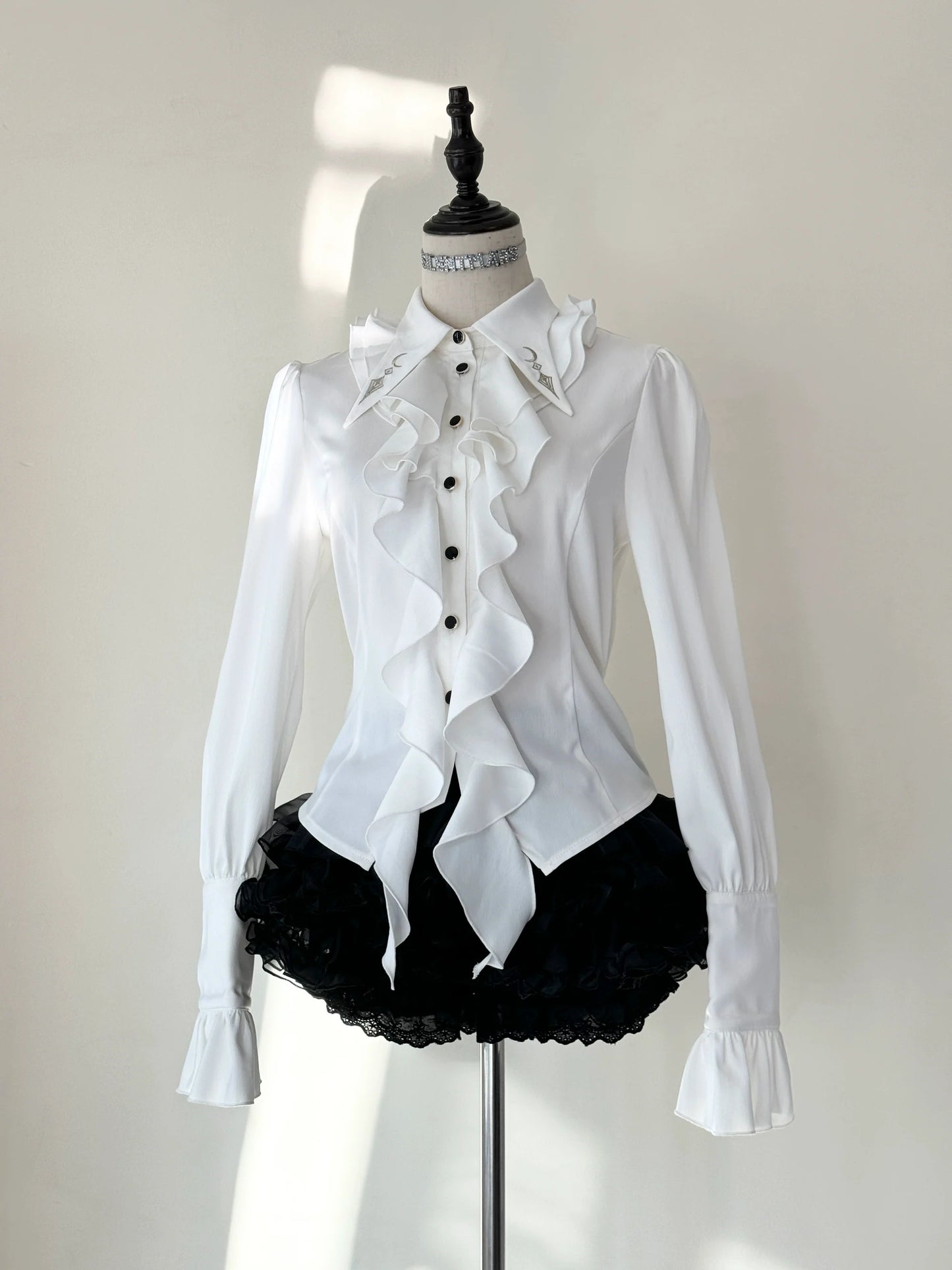 SilentMars - Fallen Moon Rule - Military Lolita Shirt Set Retro Knight Style Blouse