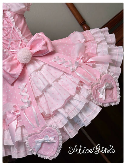 Alice Girl - Old School Polka Dots - Halter Neck Sweet Lolita OP Dress