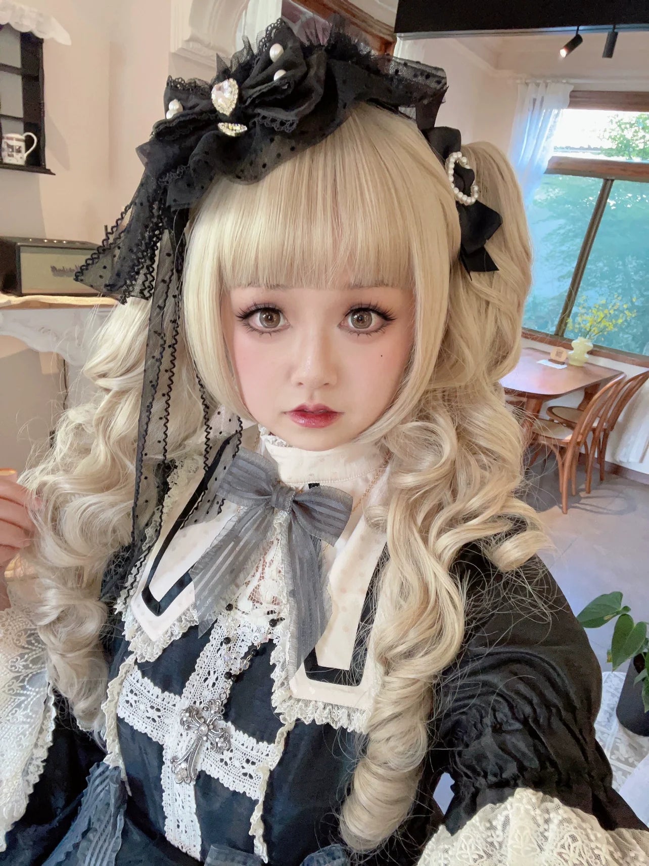 CheeseCat - Handmade Gothic Lolita Hat Anthony Cake Bow Lolita Hearwear