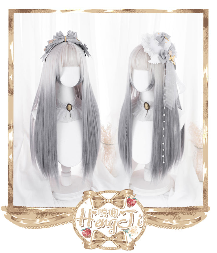 Hengji - Y2K Gradient Color Long Straight Lolita Wig