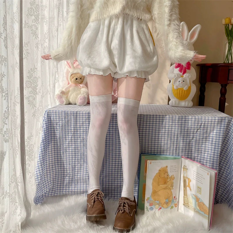Sugar Girl - Kawaii Winter Lolita Warm Velvet Petticoat with Corgi Tail
